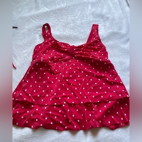 Elomi Red Polka Dot Swim Top - Picture 1 of 8